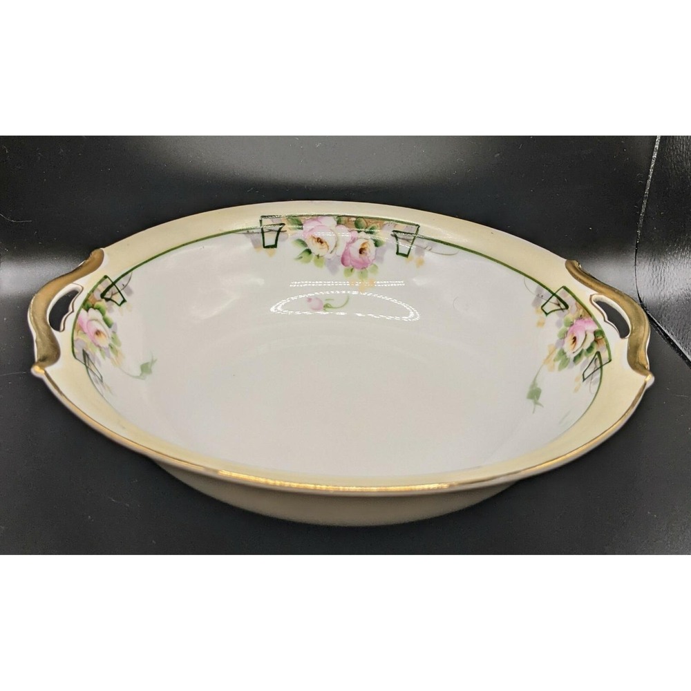 Antique Nippon Large Bowl‎ Serving Dish Hand Painted Japan